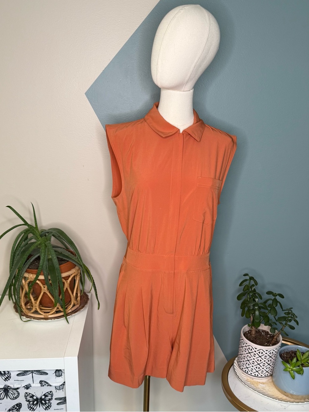 Athleta Terracotta Zip Front Romper Golf Travel Tennis Size 10 - Picture 2 of 15